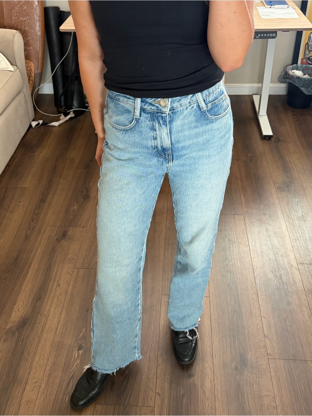 Zara Light Blue Straight-Leg Women’s Jeans
